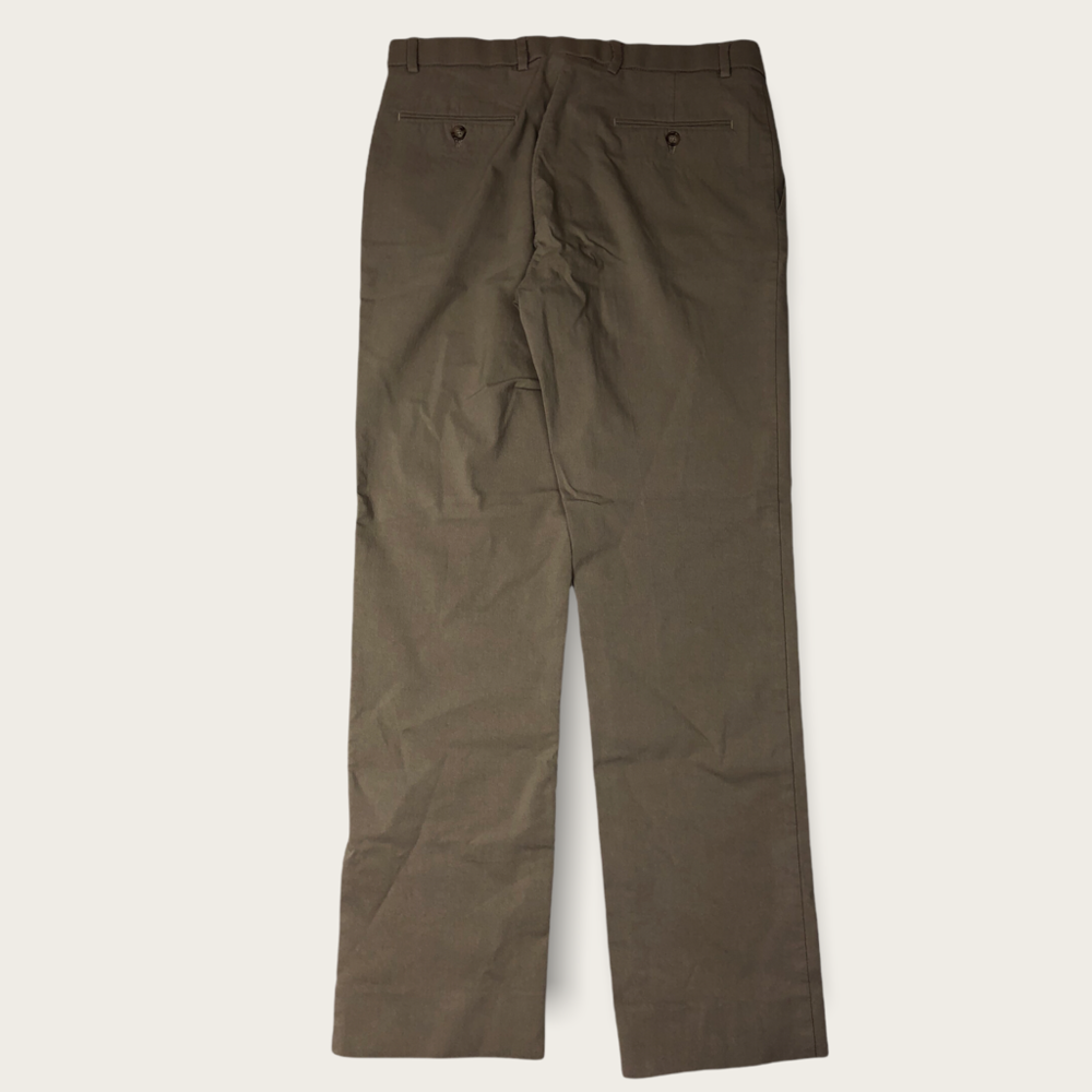 Brown Wide Leg Mid Rise Pleat Pants Size 34x32